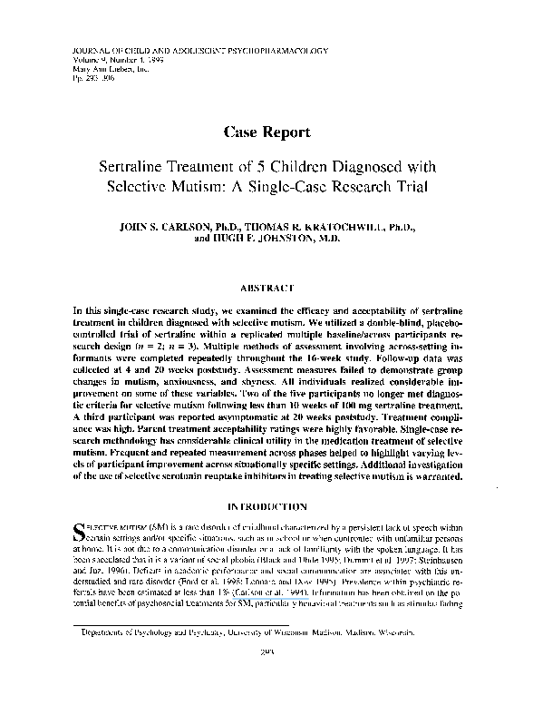 Selective mutism case study example image