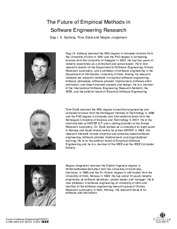 (PDF) The Future of Empirical Methods in Software Engineering Research