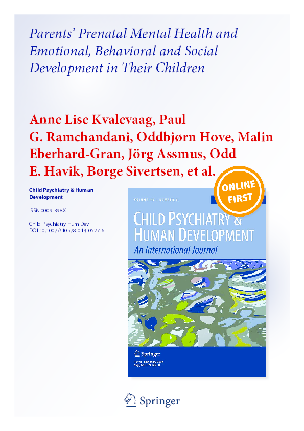 (PDF) Parents’ Prenatal Mental Health and Emotional, Behavioral and ...