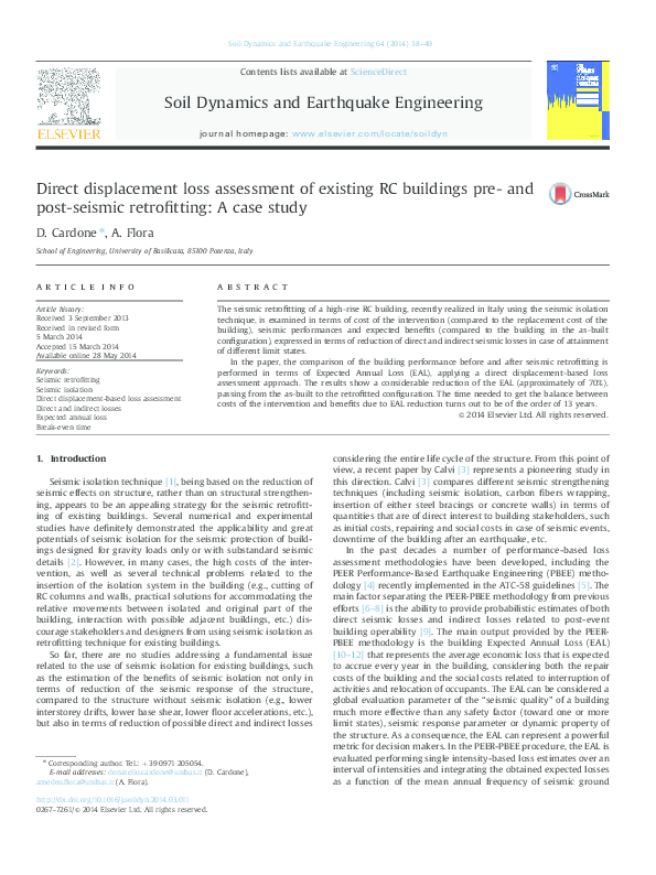 (PDF) Direct displacement loss assessment of existing RC buildings pre ...