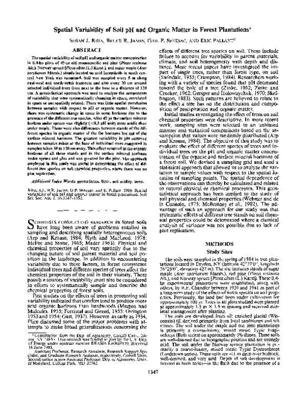 (PDF) Spatial Variability of Soil pH and Organic Matter in Forest ...