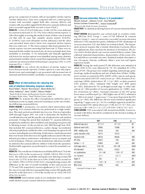 (PDF) 683 Vacuum extraction failure is it predictable? Arnon