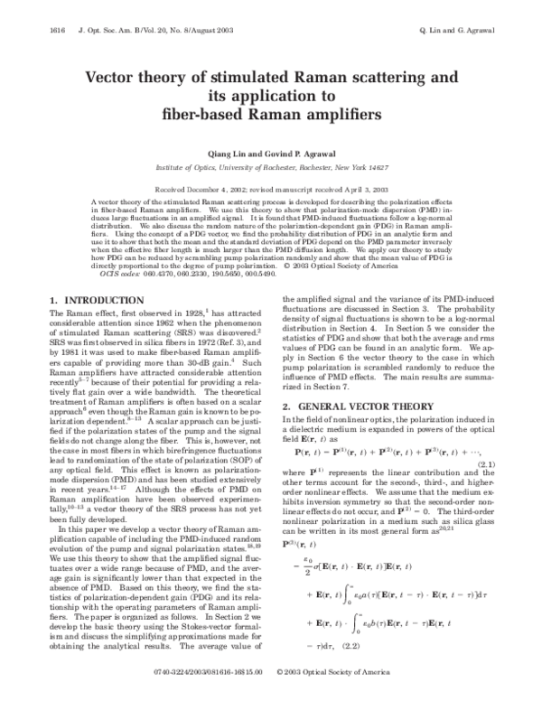 (PDF) Vector theory of stimulated Raman scattering and its application ...
