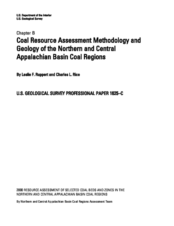 Pdf Coal Resource Assessment Methodology And Geology Of The Northern
