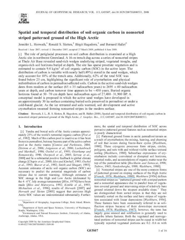 (PDF) Spatial and temporal distribution of soil organic carbon in ...
