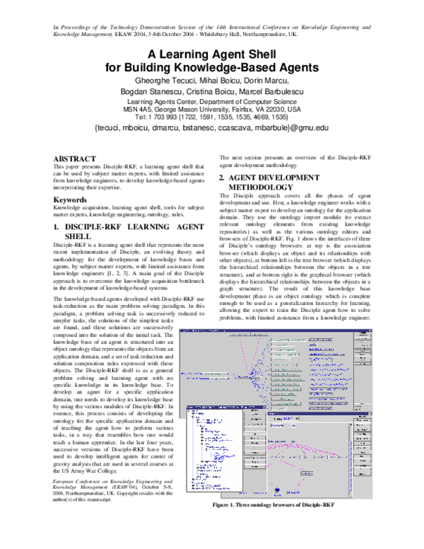 (PDF) A Learning Agent Shell for Building Knowledge-Based Agents