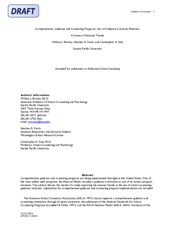 (PDF) Comprehensive guidance and counseling programs’ use of guidance ...