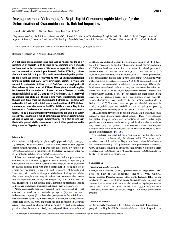 (PDF) Development and Validation of a Rapid Liquid Chromatographic ...