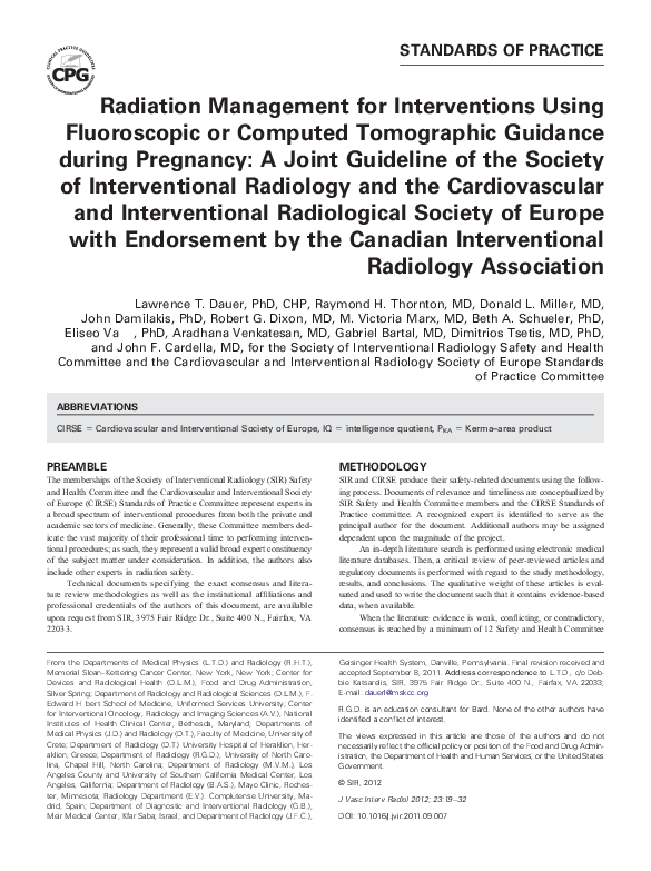 (PDF) Radiation Management for Interventions Using Fluoroscopic or ...