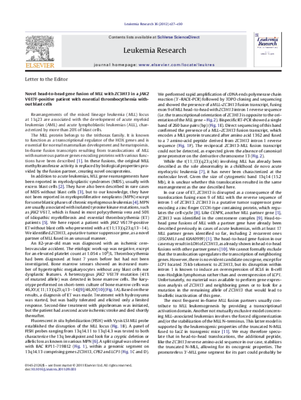 What is mll leukemia picture