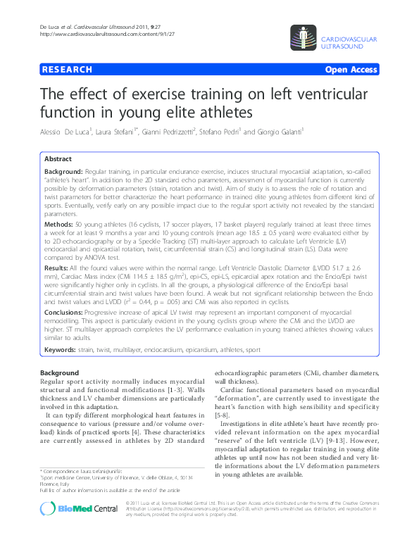 (PDF) The effect of exercise training on left ventricular function in ...