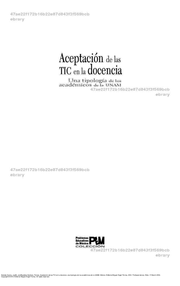  PDF Aceptaci N De Las TIC En La Docencia Una Tipolog A De Los Acad 