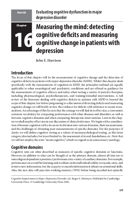 (PDF) Measuring the mind: Detecting cognitive deficits and measuring ...