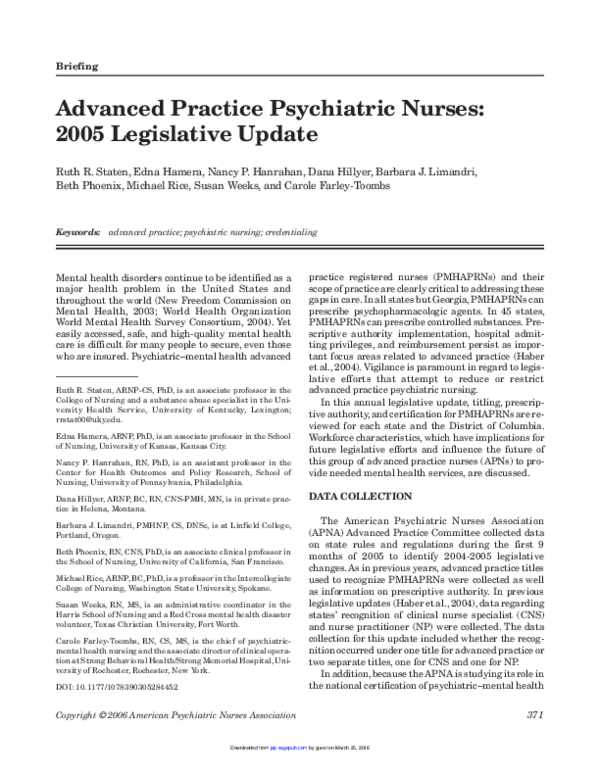 (PDF) Scope of Practice Barriers for Advanced Practice Registered