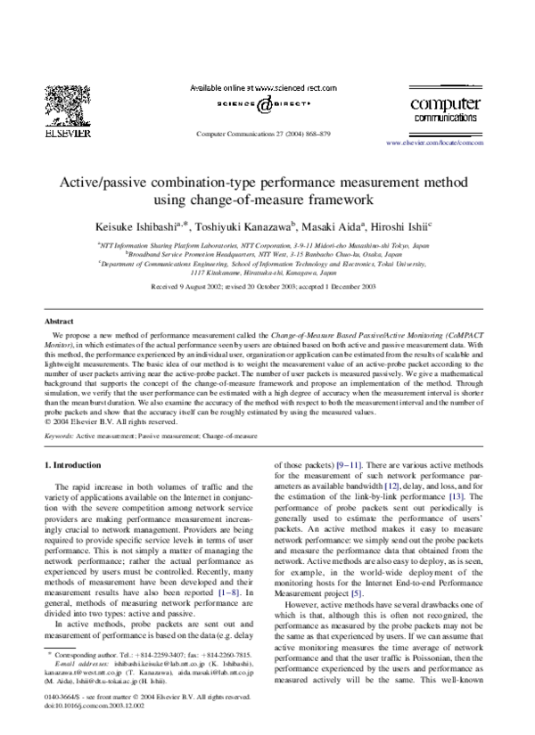 (PDF) Active/passive combination-type performance measurement method ...