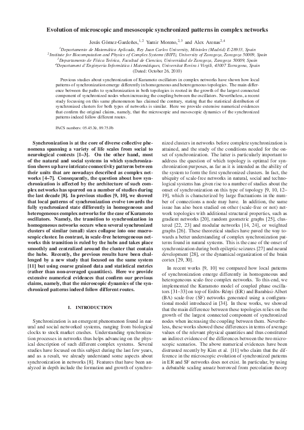 (PDF) Evolution of microscopic and mesoscopic synchronized patterns in ...