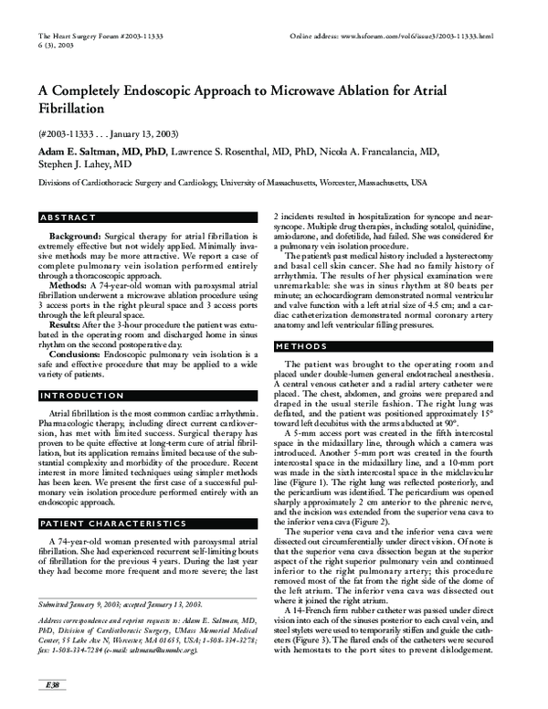 (PDF) A completely endoscopic approach to microwave ablation for atrial