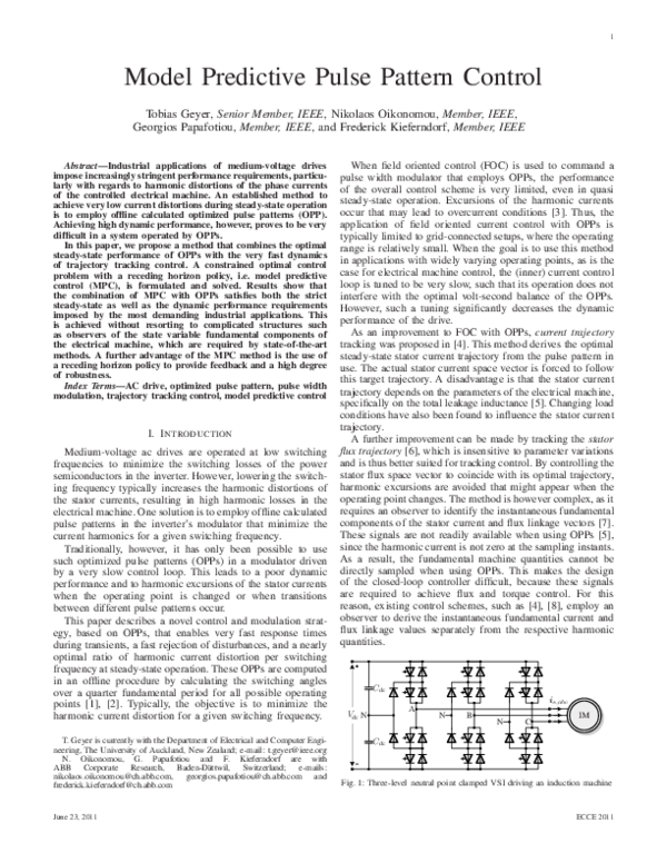 (PDF) Model Predictive Pulse Pattern Control
