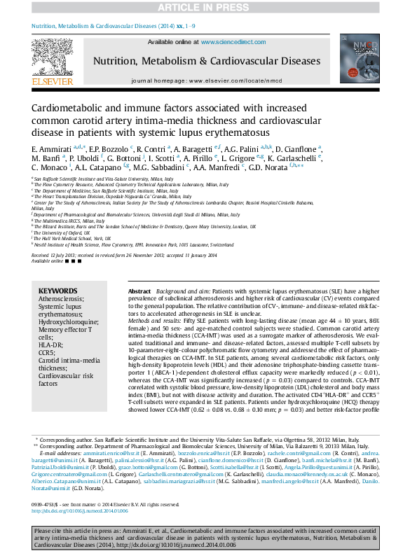 (PDF) Cardiometabolic and immune factors associated with increased ...