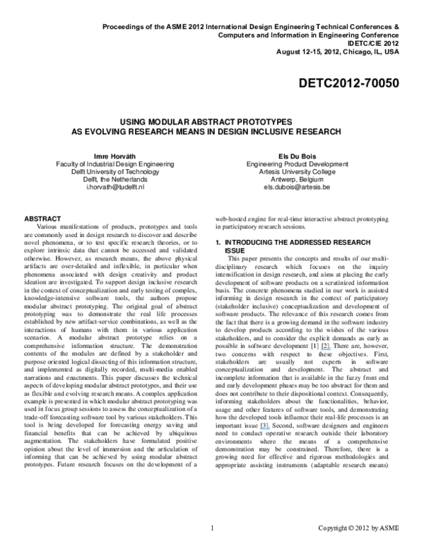 (PDF) Using Modular Abstract Prototypes as Evolving Research Means in ...