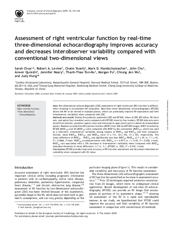 (PDF) Assessment of right ventricular function by real-time three ...