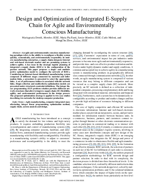 (PDF) Design and optimization of integrated E-supply chain for agile ...
