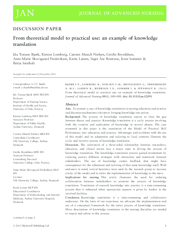 Conceptual framework in nursing research image