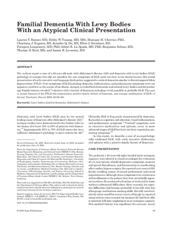 (PDF) Dementia with Lewy bodies