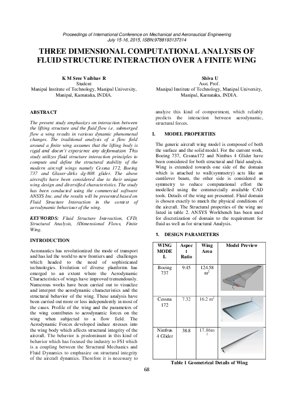 (PDF) THREE DIMENSIONAL COMPUTATIONAL ANALYSIS OF FLUID STRUCTURE ...