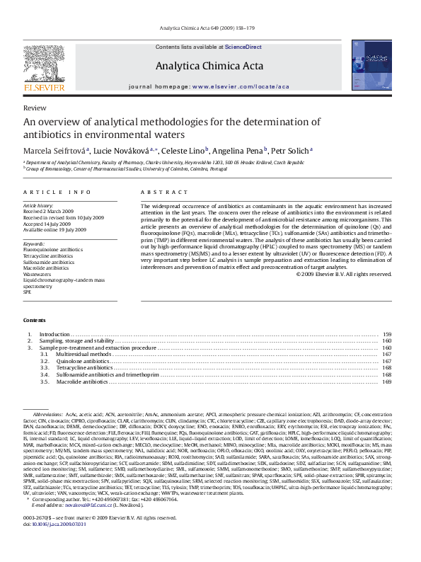 (PDF) An overview of analytical methodologies for the determination of ...