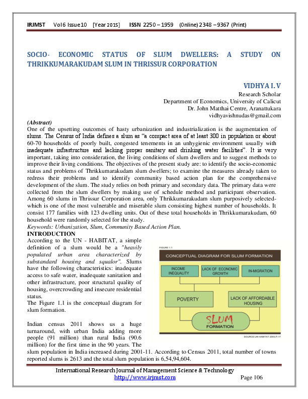 Review of literature on slum dwellers picture