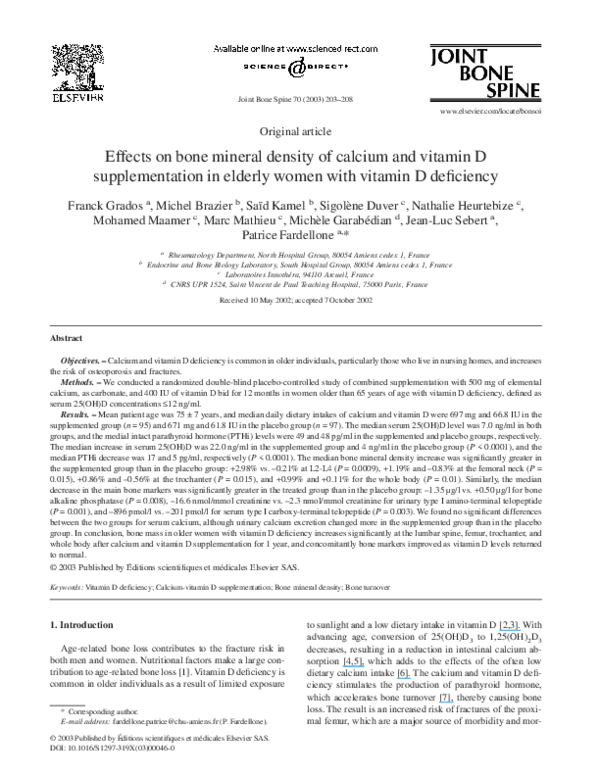 (PDF) Effects on bone mineral density of calcium and vitamin D ...