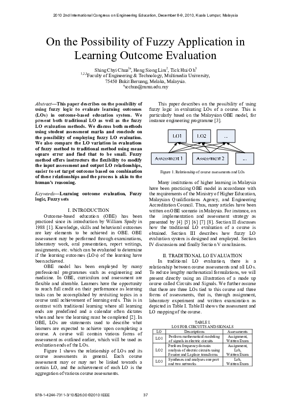 (PDF) On the possibility of fuzzy application in learning outcome ...
