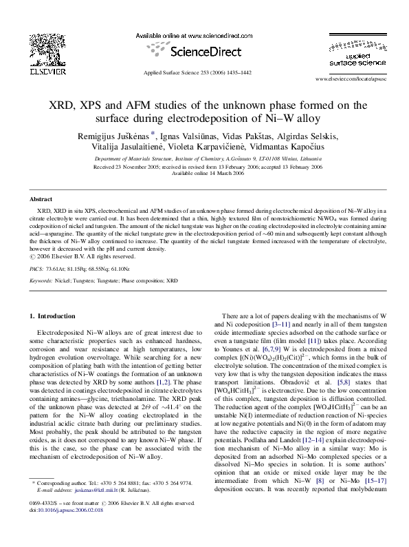 (PDF) Development of cube textured NiW alloy substrates used for