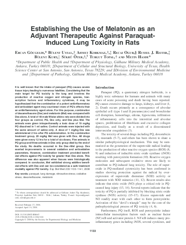 (PDF) Establishing the Use of Melatonin as an Adjuvant Therapeutic ...
