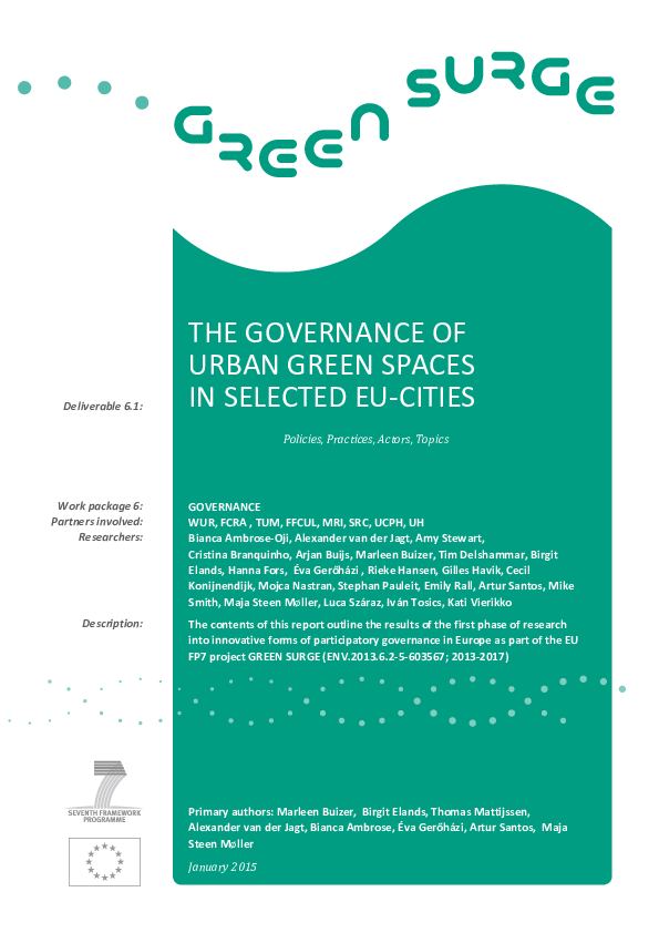 (PDF) The governance of urban green spaces in selected EU-cities