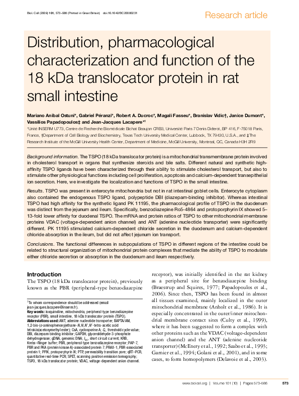 (PDF) Distribution, pharmacological characterization and function of