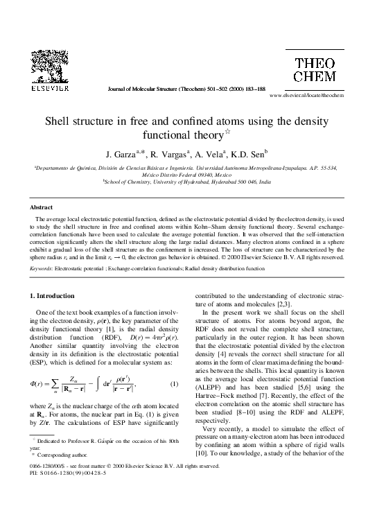 (PDF) Shell structure in free and confined atoms using the density ...