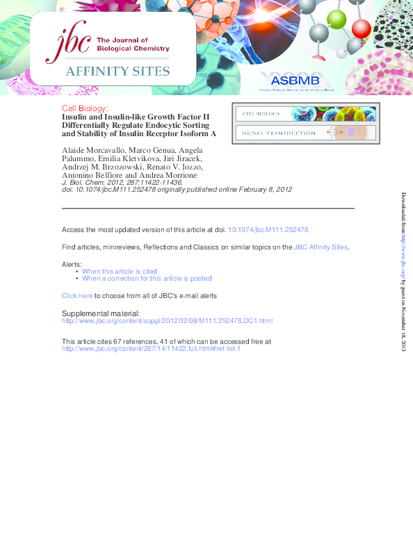 (PDF) Insulin and Insulin-like Growth Factor II Differentially Regulate ...