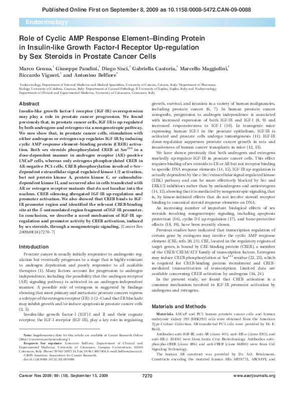 (PDF) Role of Cyclic AMP Response Element-Binding Protein in Insulin ...