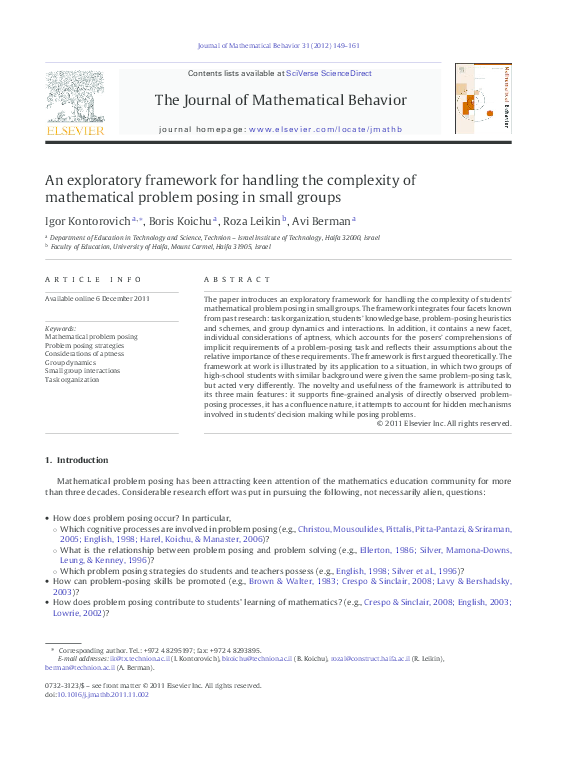 (PDF) An exploratory framework for handling the complexity of ...