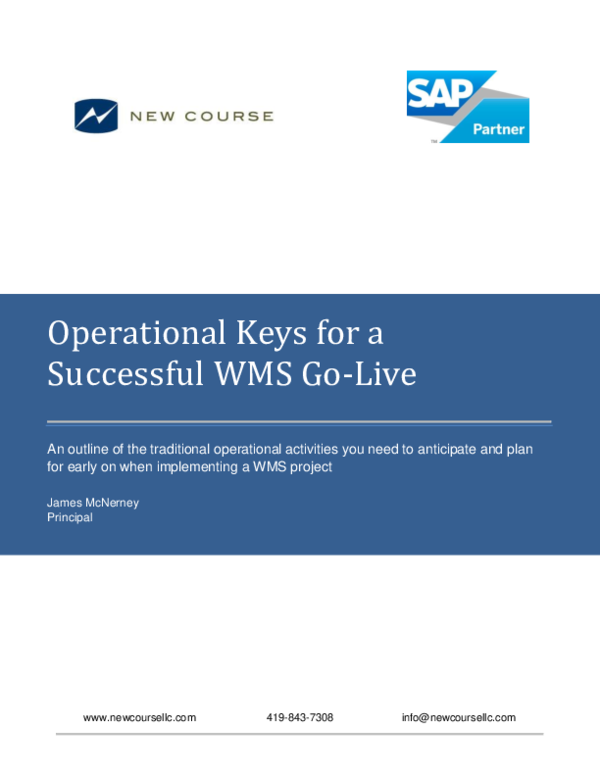 (PDF) Operational Keys for a Successful WMS Go-Live