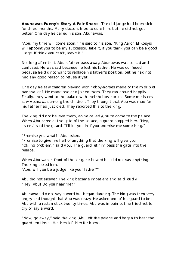 Doc Abunawas Funny S Story A Fair Ahmad Romy Zahran Academia Edu Chúc mừng bạn đã thêm video father can you hear me thành các bạn có thể nghe, download mv/video father can you hear me miễn phí tại nhaccuatui.com. doc abunawas funny s story a fair