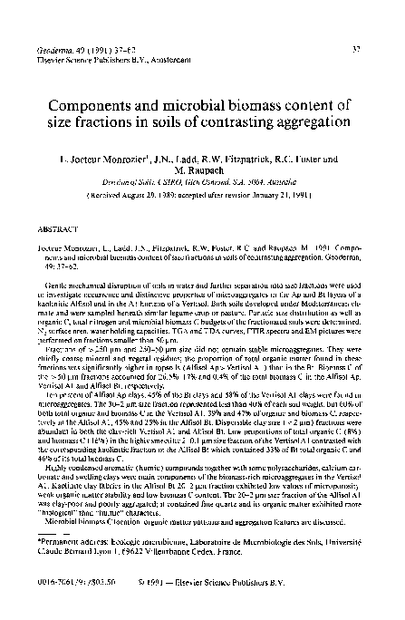 (PDF) Components and microbial biomass content of size fractions in ...