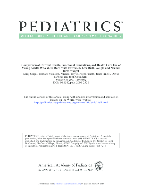 (PDF) Comparison of Current Health, Functional Limitations, and Health ...