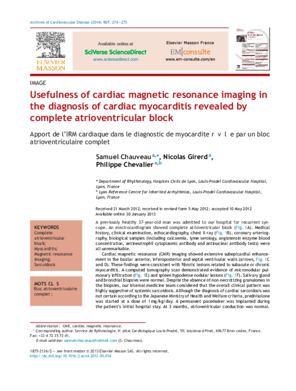 (PDF) Usefulness of cardiac magnetic resonance imaging in the diagnosis ...