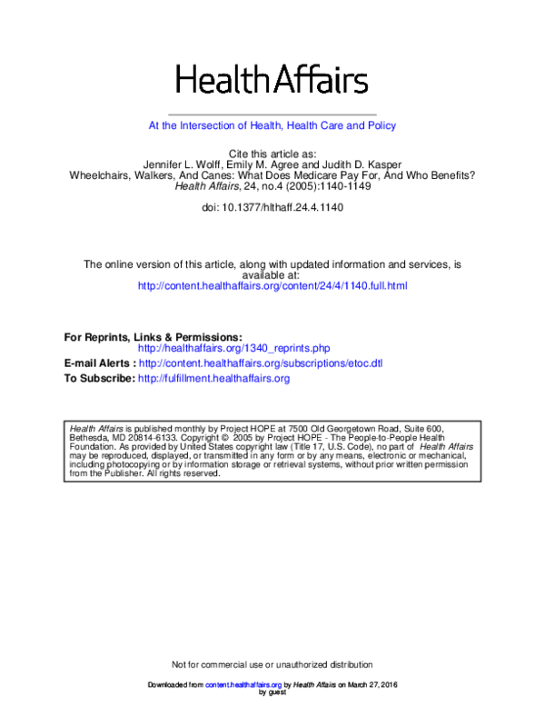 (PDF) Wheelchairs, Walkers, And Canes What Does Medicare Pay For, And