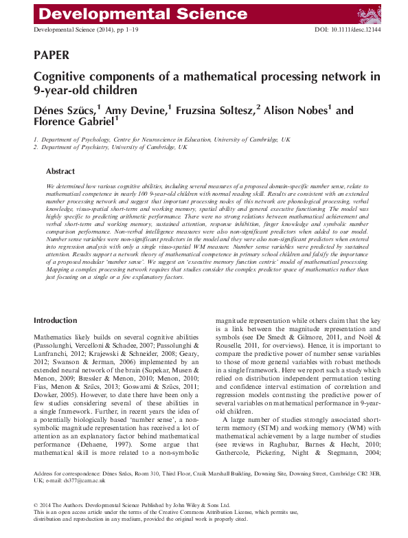 Cognitive components of anxiety include image