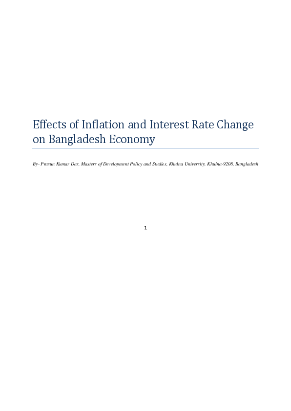 (PDF) Effects of Inflation and Interest Rate Change on Bangladesh Economy