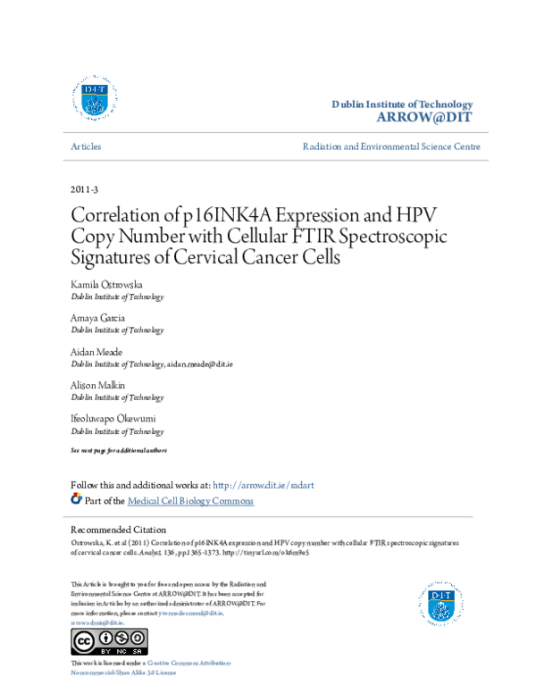 (PDF) Correlation of p16INK4A expression and HPV copy number with ...